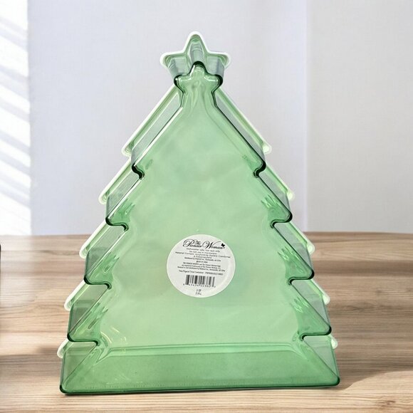 Pioneer Woman CHRISTMAS TREE Treats Cookies Fudge PLASTIC Holder Holiday plate - Picture 4 of 14